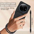 For Redmi A3 4G / A3x 4G / Poco C61 Integrated Card Bag Solid Color Liquid Silicone Phone Case Gen2 with Short Lanyard(Black) - 3