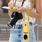 For Redmi A3 4G / A3x 4G / Poco C61 Integrated Card Bag Solid Color Liquid Silicone Phone Case Gen2 with Short Lanyard(Yellow) - 2