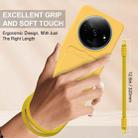 For Redmi A3 4G / A3x 4G / Poco C61 Integrated Card Bag Solid Color Liquid Silicone Phone Case Gen2 with Short Lanyard(Yellow) - 3