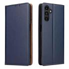 For Samsung Galaxy A56 5G Fierre Shann PU Genuine Leather Texture Phone Case(Blue) - 1