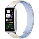 For Huawei Band 10 / 9 / 8 xDfind Litchi Texture Magnetic Silicone Watch Band(White Blue) - 1