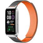 For Huawei Band 10 / 9 / 8 xDfind Litchi Texture Magnetic Silicone Watch Band(Grey Orange) - 1