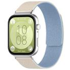 For Huawei Watch Fit4 / Fit4 Pro / Fit3 xDfind Litchi Texture Magnetic Silicone Watch Band(White Blue) - 1