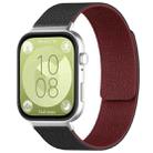 For Huawei Watch Fit4 / Fit4 Pro / Fit3 xDfind Litchi Texture Magnetic Silicone Watch Band(Black Red) - 1