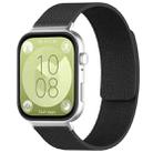 For Huawei Watch Fit4 / Fit4 Pro / Fit3 xDfind Litchi Texture Magnetic Silicone Watch Band(Black) - 1