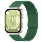 For Huawei Watch Fit4 / Fit4 Pro / Fit3 xDfind Litchi Texture Magnetic Silicone Watch Band(Dark Green) - 1