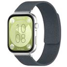 For Huawei Watch Fit4 / Fit4 Pro / Fit3 xDfind Litchi Texture Magnetic Silicone Watch Band(Grey) - 1