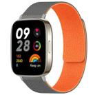 For Redmi Watch 3 xDfind Litchi Texture Magnetic Silicone Watch Band(Grey Orange) - 1