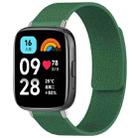 For Redmi Watch 3 Active/Watch 3 Lite xDfind Litchi Texture Magnetic Silicone Watch Band(Dark Green) - 1