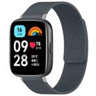 For Redmi Watch 3 Active/Watch 3 Lite xDfind Litchi Texture Magnetic Silicone Watch Band(Grey) - 1