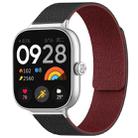 For Xiaomi Smart Band 9 Pro/8 Pro/Redmi Watch 5/4 xDfind Litchi Texture Magnetic Silicone Watch Band(Black Red) - 1