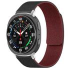 For Samsung Galaxy Watch Ultra/Ultra 2025 xDfind Litchi Texture Magnetic Silicone Watch Band(Black Red) - 1
