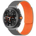 For Samsung Galaxy Watch8 / 8 Classic xDfind Litchi Texture Magnetic Silicone Watch Band(Grey Orange) - 1