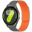 For Samsung Galaxy Watch 7 / 6 / 5 / FE xDfind Litchi Texture Magnetic Silicone Watch Band(Grey Orange) - 1