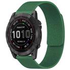 For Garmin Fenix 8/7X/6X/5X 26mm xDfind Litchi Texture Magnetic Silicone Watch Band(Dark Green) - 1