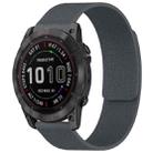 For Garmin Fenix 8/7X/6X/5X 26mm xDfind Litchi Texture Magnetic Silicone Watch Band(Grey) - 1