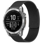 For Garmin Fenix 8/7/6/5 22mm xDfind Litchi Texture Magnetic Silicone Watch Band(Black) - 1