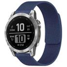 For Garmin Fenix 8/7/6/5 22mm xDfind Litchi Texture Magnetic Silicone Watch Band(Midnight Blue) - 1