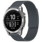 For Garmin Fenix 8/7/6/5 22mm xDfind Litchi Texture Magnetic Silicone Watch Band(Grey) - 1