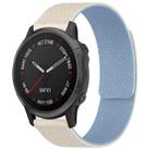For Garmin Fenix 8/7S/6S/5S 20mm xDfind Litchi Texture Magnetic Silicone Watch Band(White Blue) - 1