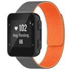 For Garmin Forerunner 35/30/35J 20mm xDfind Litchi Texture Magnetic Silicone Watch Band(Grey Orange) - 1