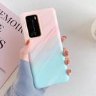 For Huawei P40 Frosted Marble Pattern Soft TPU Protective Case(Orange Green) - 1