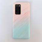 For Huawei P40 Frosted Marble Pattern Soft TPU Protective Case(Orange Green) - 2