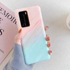 For Huawei P40 Pro / P40 Pro+ Frosted Marble Pattern Soft TPU Protective Case(Orange Green) - 1