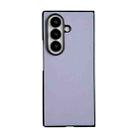For Samsung Galaxy Z Fold7 5G Morandi Solid Color Leather Texture Phone Case(Purple) - 1
