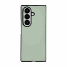 For Samsung Galaxy Z Fold7 5G Morandi Solid Color Leather Texture Phone Case(Light Green) - 1