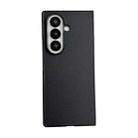 For Samsung Galaxy Z Fold7 5G Morandi Solid Color Leather Texture Phone Case(Black) - 1