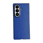 For Samsung Galaxy Z Fold7 5G Morandi Solid Color Leather Texture Phone Case(Blue) - 1