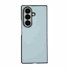 For Samsung Galaxy Z Fold7 5G Morandi Solid Color Leather Texture Phone Case(Light Blue) - 1
