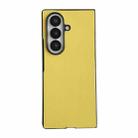 For Samsung Galaxy Z Fold7 5G Morandi Solid Color Leather Texture Phone Case(Yellow) - 1