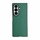 For Samsung Galaxy Z Fold7 5G Morandi Solid Color Leather Texture Phone Case(Green) - 1