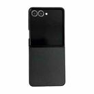 For Samsung Galaxy Z Flip7 5G Morandi Solid Color Leather Texture Phone Case(Black) - 1