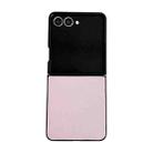 For Samsung Galaxy Z Flip7 5G Morandi Solid Color Leather Texture Phone Case(Pink) - 1