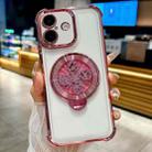 For iPhone 16 Plus Spinning Top Holder Phone Case(Pink) - 1