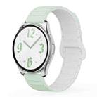 22mm xDfind Reverse Buckle Tri-beads Magnetic Silicone Watch Band(Mint Green White) - 1