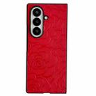 For Samsung Galaxy Z Fold7 5G Impression Camellia Pattern Protective Phone Case(Red) - 1