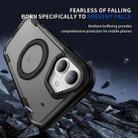 For iPhone 16 Defend Rugged Gear Holder MagSafe Phone Case(Black + Transparent Grey) - 3