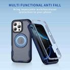 For iPhone 16 Pro Defend Rugged Gear Holder MagSafe Phone Case(Blue + Transparent Blue) - 2