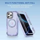 For iPhone 16 Pro Max Defend Rugged Gear Holder MagSafe Phone Case(Light Purple + Transparent Purple) - 2