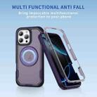 For iPhone 16 Pro Max Defend Rugged Gear Holder MagSafe Phone Case(Purple + Dark Purple) - 2