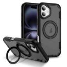 For iPhone 17 Defend Rugged Gear Holder MagSafe Phone Case(Black + Transparent Grey) - 1