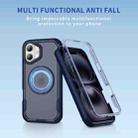 For iPhone 17 Defend Rugged Gear Holder MagSafe Phone Case(Blue + Transparent Blue) - 2