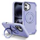 For iPhone 17 Defend Rugged Gear Holder MagSafe Phone Case(Light Purple + Transparent Purple) - 1