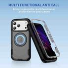 For iPhone 17 Pro Max Defend Rugged Gear Holder MagSafe Phone Case(Black + Transparent Grey) - 2