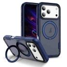 For iPhone 17 Pro Max Defend Rugged Gear Holder MagSafe Phone Case(Blue + Transparent Blue) - 1