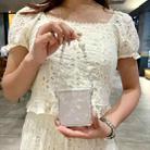For Samsung Galaxy Z Flip7 5G Three Parts Pearlescent Shell Texture Phone Case with Bracelet(Pink) - 3